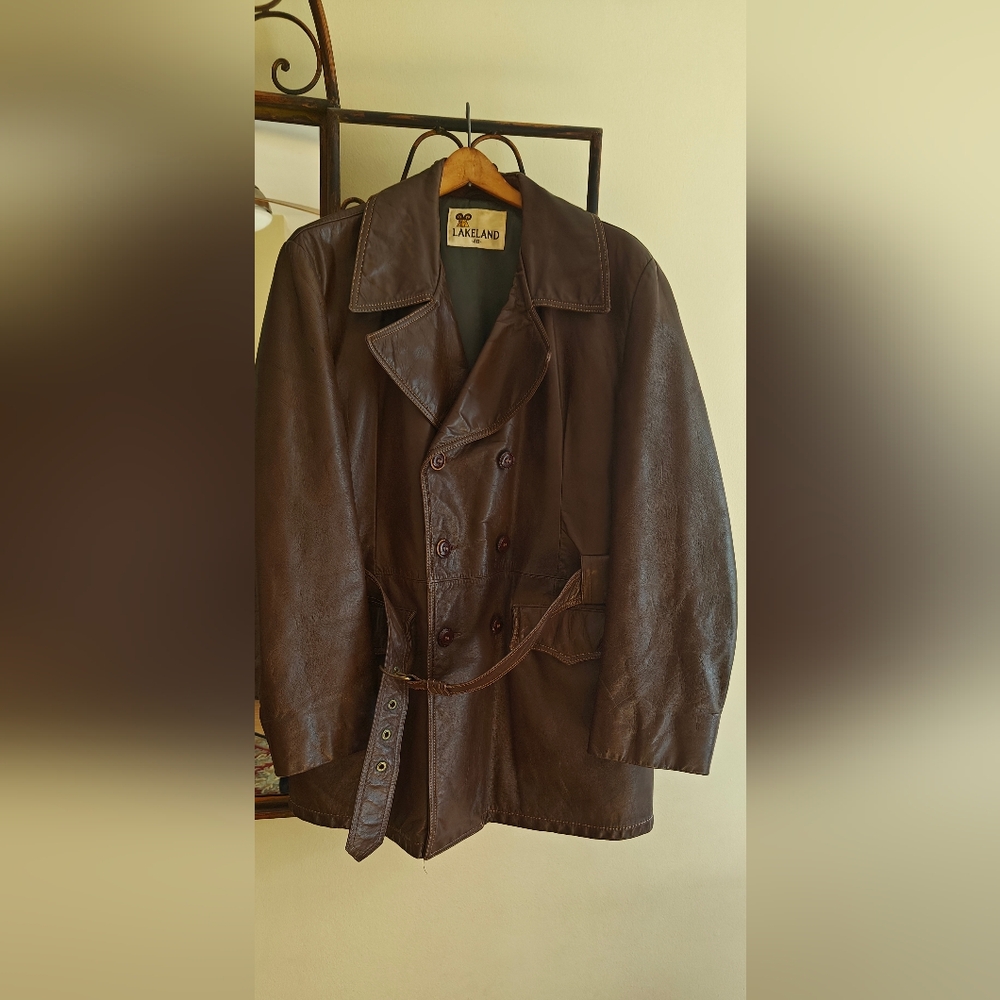 Brown Leather Men's Coat